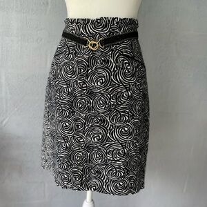 Anthropologie Elevenses Black & White Belted Skirt